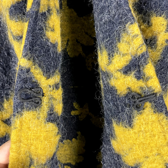 Pomodoro Mohair Blend Jacket Coat Women 8 Floral Pocket Collarless Made in Italy - Picture 8 of 16